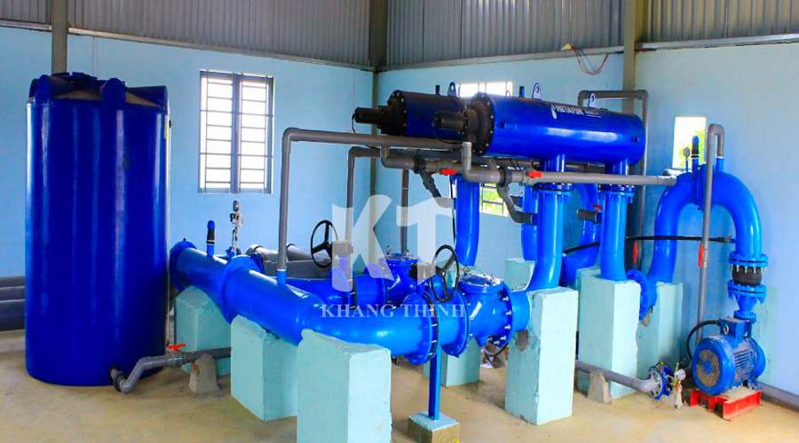 Nhà bơm hệ thống tưới phun mưa SuperNet Netafim tại Bình Phước